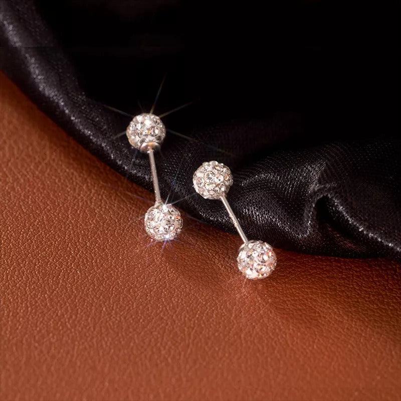 Anyco Fashion Earrings 5MM 925 Sterling Silver Luxury Sparkling Zircon Ball Stud for Women Minimalist Bead Piercing Jewelry Accessories-Earrings-PEROZ Accessories