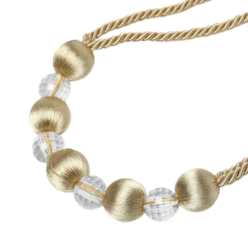 Anyhouz Curtain Tie Gold Bead Curtain Tieback Rope Curtain Home Accessories-Curtain Tie-PEROZ Accessories