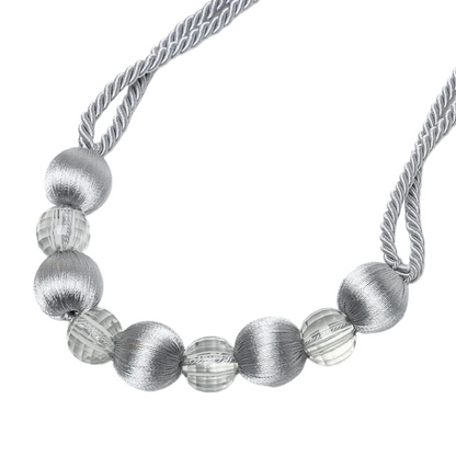 Anyhouz Curtain Tie Silver Bead Curtain Tieback Rope Curtain Home Accessories-Curtain Tie-PEROZ Accessories