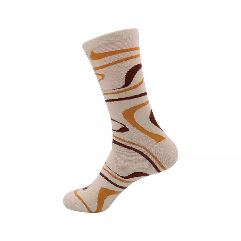Anysox 4 Pairs Multi-color Size 5-11 Fashion Socks With Sushi Happy Harajuku Skate Cotton Comfortable To Wear Perfect Christmas Gift-Socks-PEROZ Accessories
