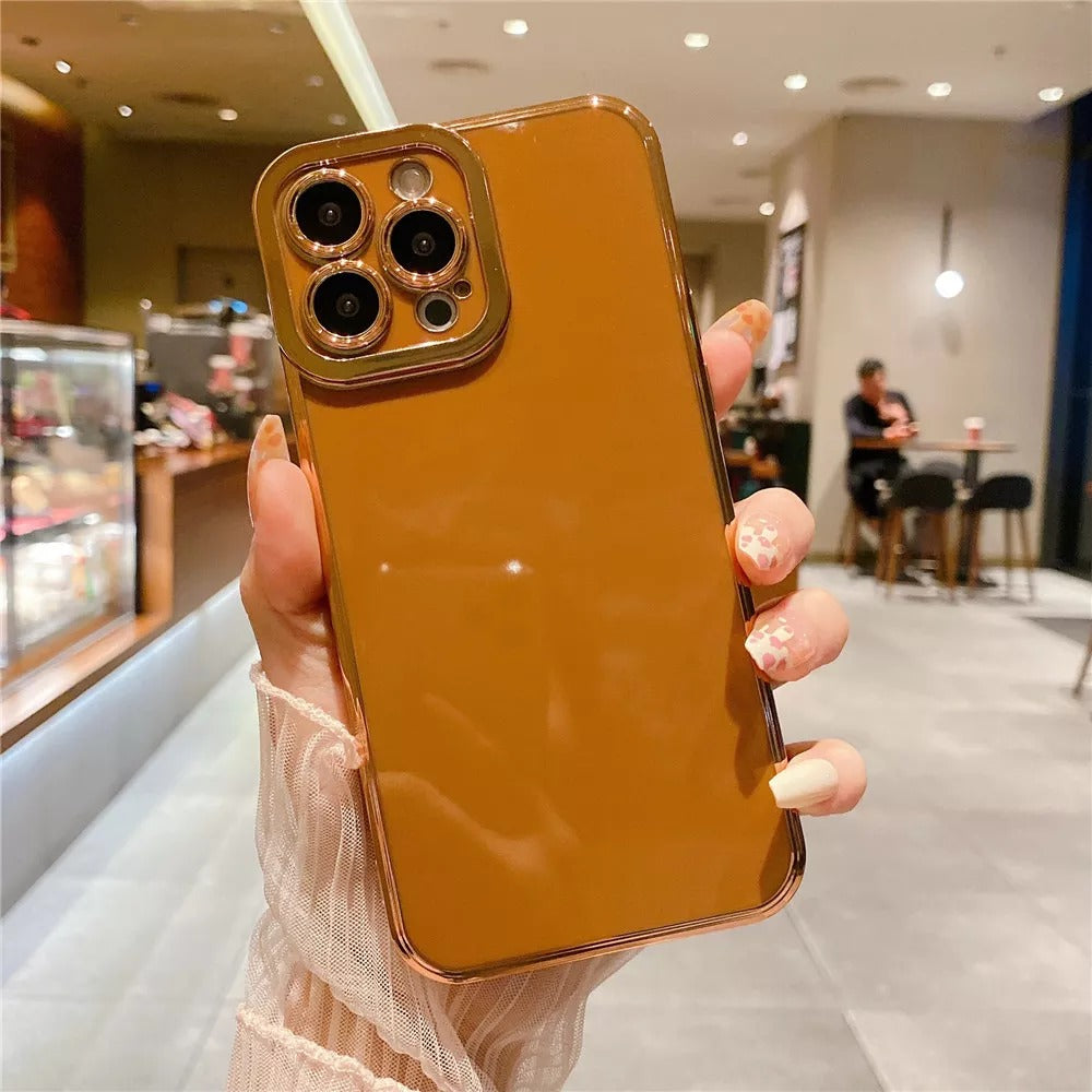 Anymob iPhone Case Brown Camera Protection Shell Bumper Mobile Cover iPhone 12 11 13 Pro Max XR XS Max X 7 8 Plus SE 2020 12 13Pro Compatible-Mobile Phone Cases-PEROZ Accessories