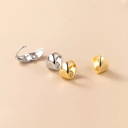 Anyco Fashion Earrings Gold 925 Sterling Silver Minimalist Punk Plated 18k Glossy Huggies for Women Men Jewelry-Earrings-PEROZ Accessories