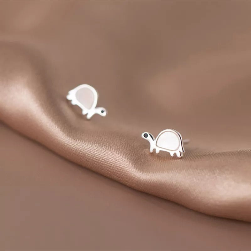 Anyco Fashion Earrings Gold 925 Sterling Cute Zootopia Shell Turtle Small Stud for Women Chic Jewelry Kid Gift-Earrings-PEROZ Accessories
