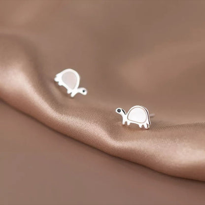 Anyco Fashion Earrings Gold 925 Sterling Cute Zootopia Shell Turtle Small Stud for Women Chic Jewelry Kid Gift-Earrings-PEROZ Accessories
