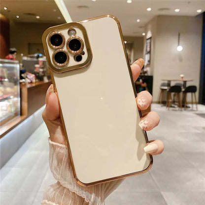 Anymob iPhone Case Beige Camera Protection Shell Bumper Mobile Cover iPhone 12 11 13 Pro Max XR XS Max X 7 8 Plus SE 2020 12 13Pro Compatible-Mobile Phone Cases-PEROZ Accessories