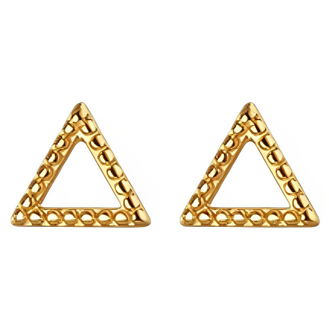 Anyco Fashion Earrings Triangle Gold 925 Sterling Silver Minimalist Stud for Women Cute Teen Jewelry-Earrings-PEROZ Accessories