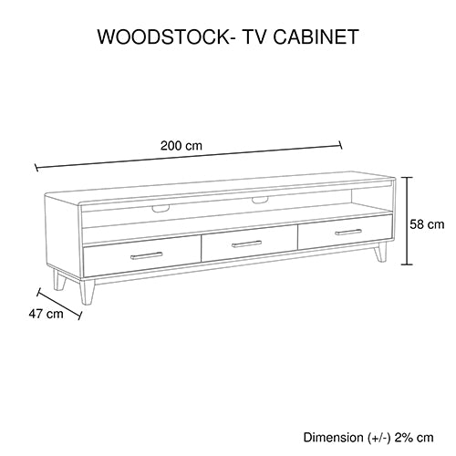 TV Cabinet with 3 Storage Drawers with Shelf in Wooden Entertainment Unit in Light Brown Colour-Entertainment Unit-PEROZ Accessories