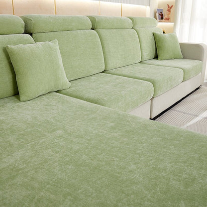 Anyhouz Sofa Cover Mint Green L-Shape Polyester Chenille Thick Stretchable Cushion For Living Room Enlarge Size Small-Slipcovers-PEROZ Accessories