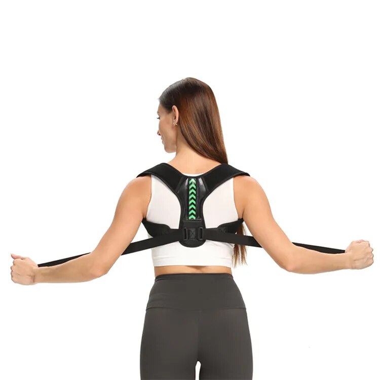 Anyfit Green Corrector Belt Large Back Posture Adjustable Neck Brace Training Equipment Shoulder Support Correction Belt-Corrector Belt-PEROZ Accessories