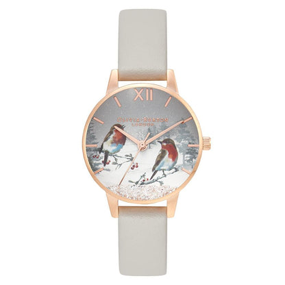 Olivia Burton Blush Leather Woodland Printed Dial Ladies Watch - OB16WL94-Quartz Watches-PEROZ Accessories