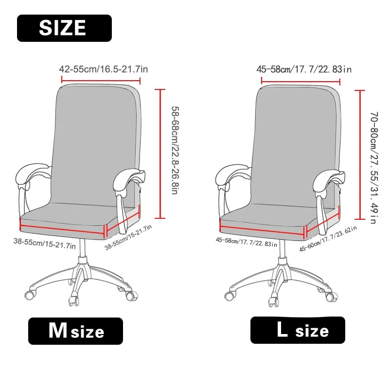 Anyhouz Office Chair Cover Pink Beige Geometric Medium Non-Slip Rotating Seat Case Universal Armrest Chair Protector-Chair Cover-PEROZ Accessories