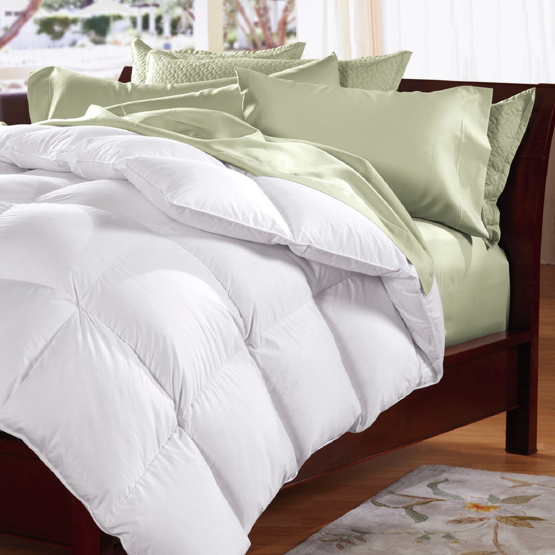 Goose Feather &amp; Down Quilt 500GSM + Goose Feather and Down Pillows 2 Pack Combo-Bedding-PEROZ Accessories
