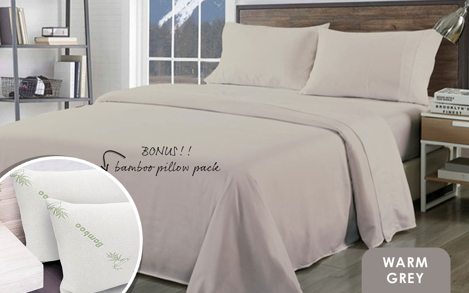 Royal Comfort Bamboo Blend Sheet Set 1000TC and Bamboo Pillows 2 Pack Ultra Soft-Bed Linen-PEROZ Accessories