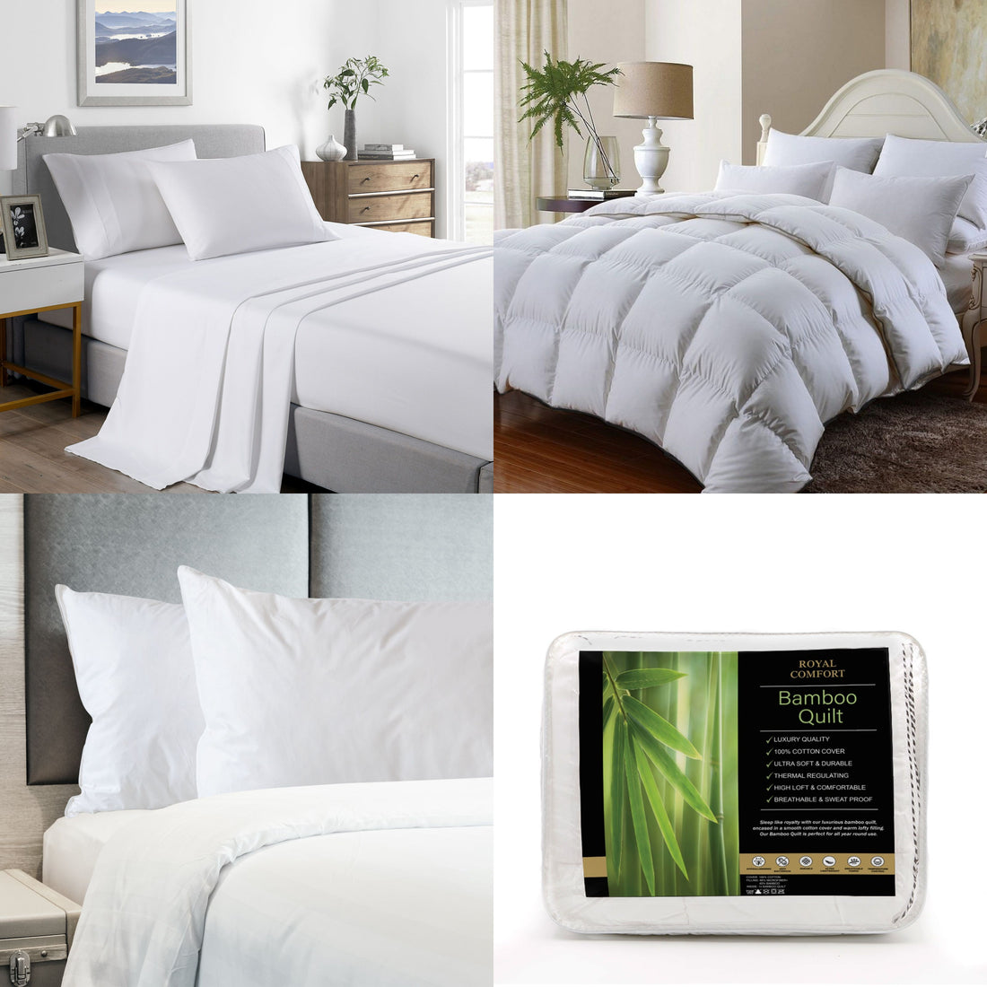 Royal Comfort and Casa Decor Quilt Sheet and Pillow Set Queen-Bedding-PEROZ Accessories