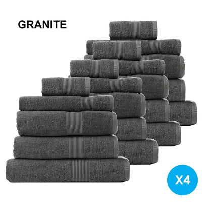 Royal Comfort Cotton Bamboo Towel Bundle Set 450GSM Luxurious Absorbent - 20 pcs-Towels-PEROZ Accessories