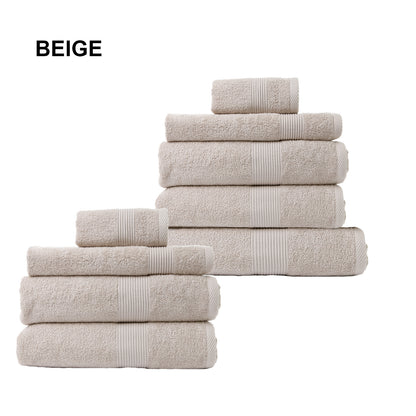 Royal Comfort Cotton Bamboo Towel Bundle Set 450GSM Luxurious Absorbent- 9 pcs-Towels-PEROZ Accessories