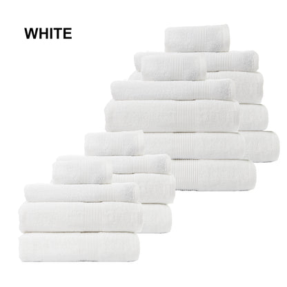 Royal Comfort Cotton Bamboo Towel Bundle Set 450GSM Luxurious Absorbent - 18 pcs-Towels-PEROZ Accessories