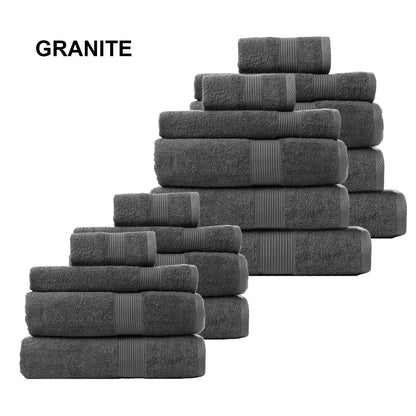 Royal Comfort Cotton Bamboo Towel Bundle Set 450GSM Luxurious Absorbent - 18 pcs-Towels-PEROZ Accessories