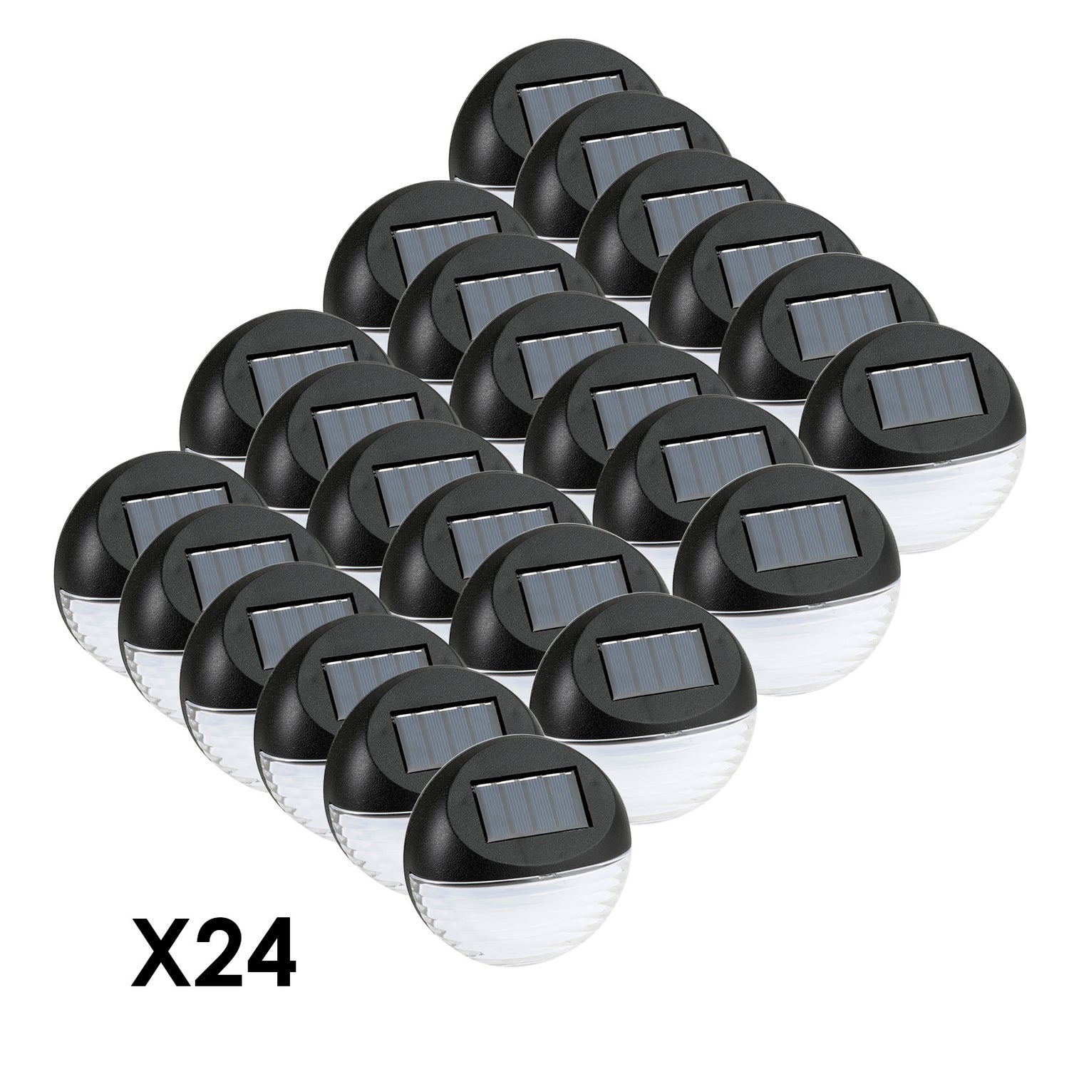 Utmark Round Solar LED Solar Fence Lights x 24 Pack-Outdoor Lights-PEROZ Accessories
