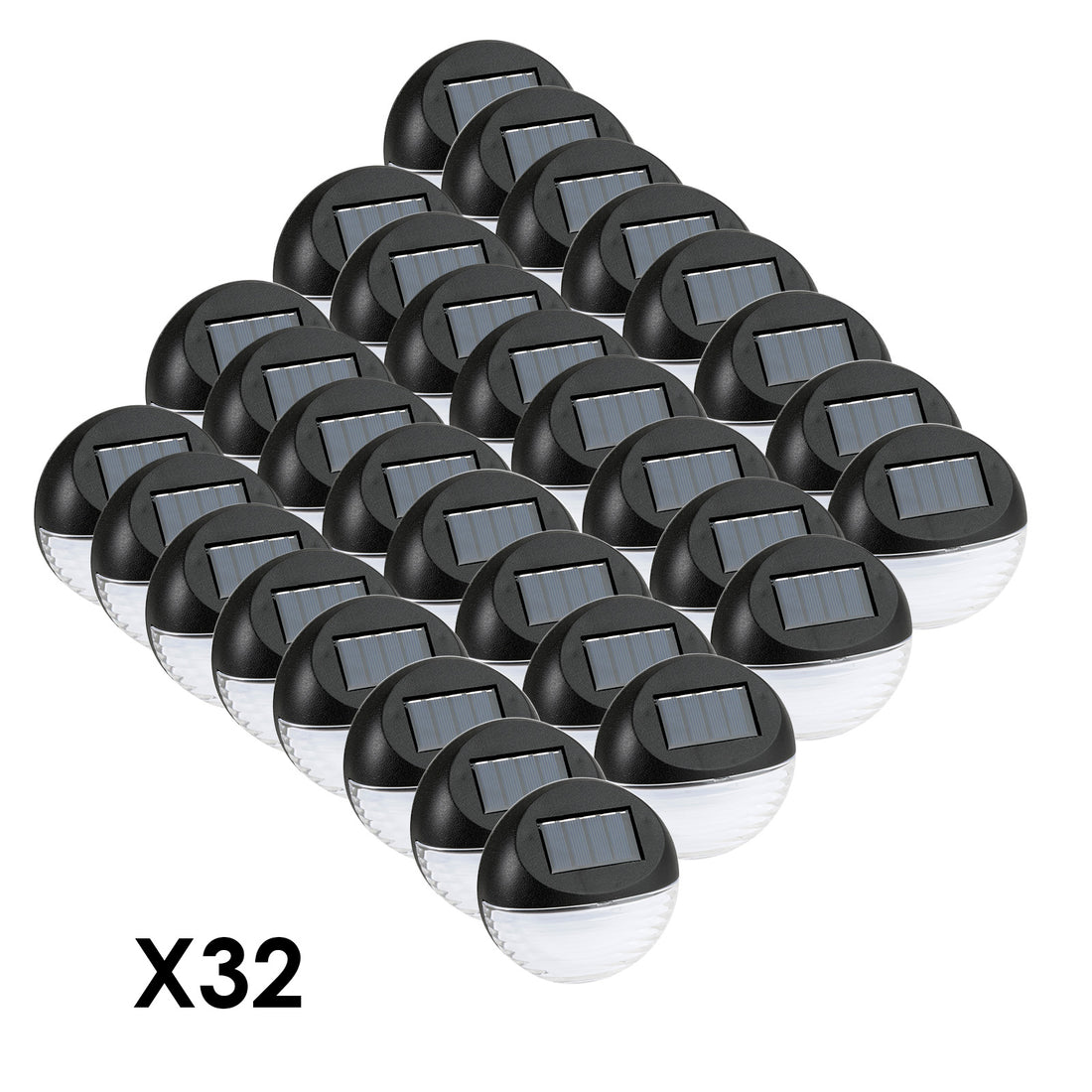Utmark Round Solar LED Solar Fence Lights x 32 Pack-Outdoor Lights-PEROZ Accessories