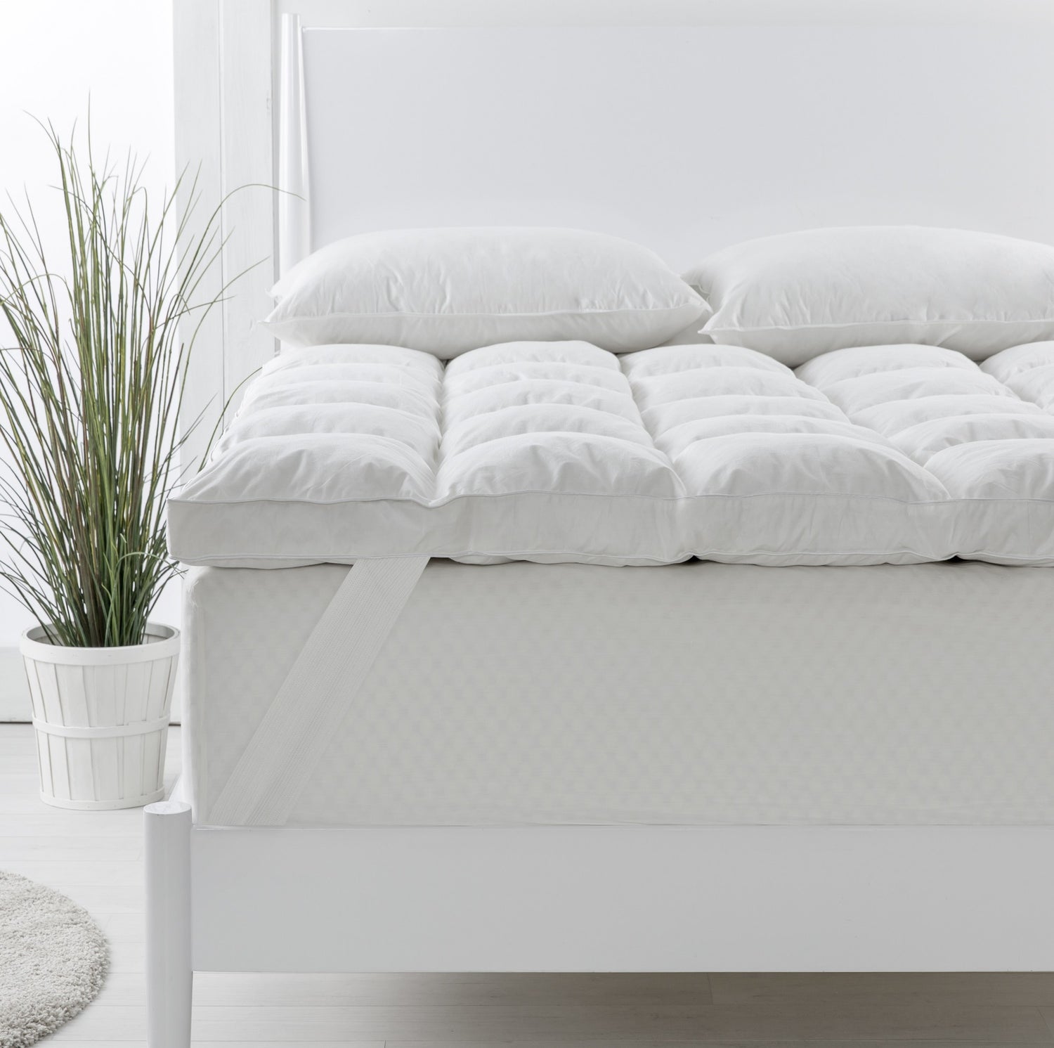 Royal Comfort 1800GSM Duck Feather Down Topper And 1000GSM 2 Duck Pillows Set-Bedding-PEROZ Accessories