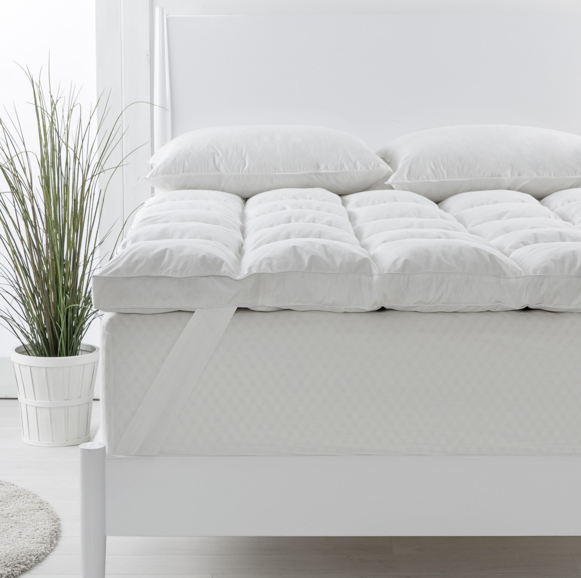 Royal Comfort 1800GSM Duck Feather Down Topper And 1000GSM 2 Duck Pillows Set-Bedding-PEROZ Accessories