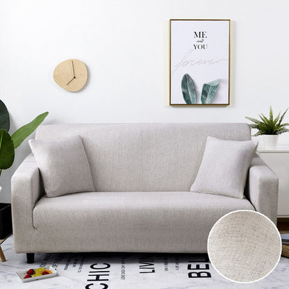Anyhouz 2 Seater Sofa Cover Dirty White Style and Protection For Living Room Sofa Chair Elastic Stretchable Slipcover-Slipcovers-PEROZ Accessories
