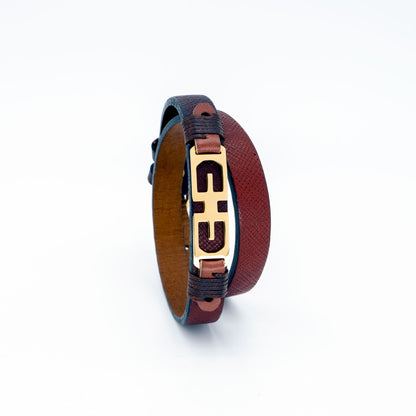 Elpis Wrap Leather Bracelet with Buckle Closure - PEROZ