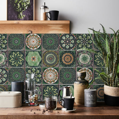 Anyhouz Wallpaper Navy Blue 20cmx20cm 24 Pcs Modern Retro Style PVC Tile Stickers Waterproof Self Adhesive Wall Home Decor-Wallpaper-PEROZ Accessories