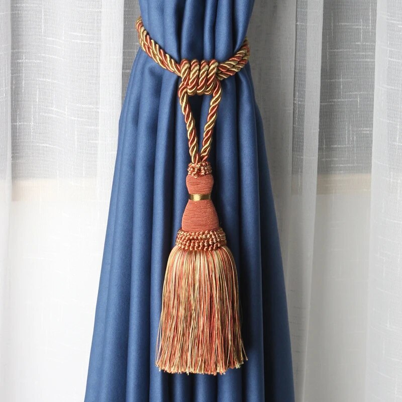 Anyhouz Curtain Tie Black Tassel Curtain Tieback Hanging Ball Curtains Holder Buckle Accessories-Curtain Tie-PEROZ Accessories