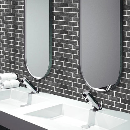 Anyhouz Wallpaper Black Charcoal 18 Pcs Waterproof Self Adhesive Removable 3D DIY Modern Marble Tile Wall Sticker Home Decor-Wall Paper-PEROZ Accessories