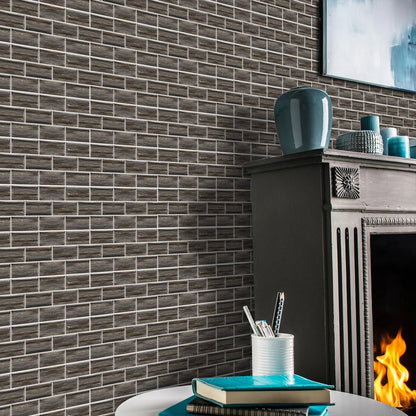 Anyhouz Wallpaper Black Charcoal 24 Pcs Waterproof Self Adhesive Removable 3D DIY Modern Marble Tile Wall Sticker Home Decor-Wall Paper-PEROZ Accessories