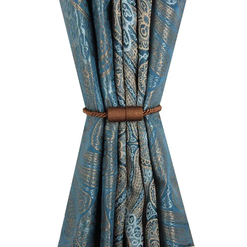 Anyhouz Curtain Tie Brown Magnetic Curtain Tieback Room Accessories Cylinder Hanging Ball Curtain Decoration-Curtain Tie-PEROZ Accessories