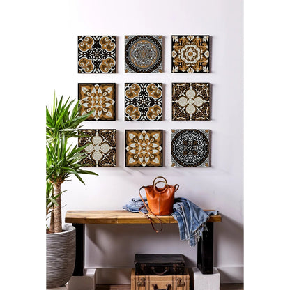 Anyhouz Wallpaper Teal 15cmx15cm 24 Pcs Modern Retro Style PVC Tile Stickers Waterproof Self Adhesive Wall Home Decor-Wallpaper-PEROZ Accessories