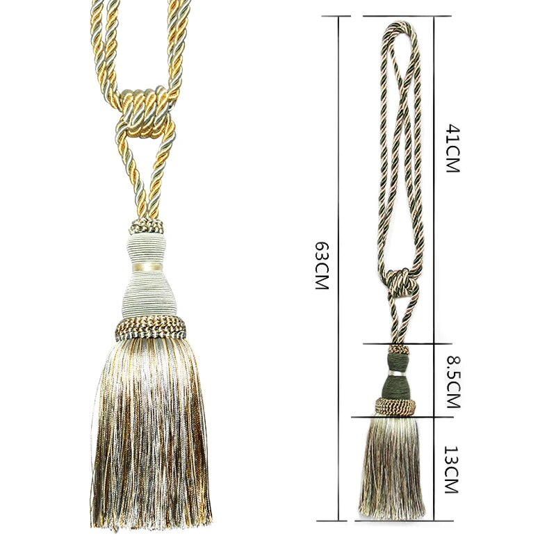 Anyhouz Curtain Tie Black Tassel Curtain Tieback Hanging Ball Curtains Holder Buckle Accessories-Curtain Tie-PEROZ Accessories