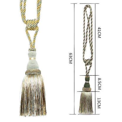 Anyhouz Curtain Tie Black Tassel Curtain Tieback Hanging Ball Curtains Holder Buckle Accessories-Curtain Tie-PEROZ Accessories