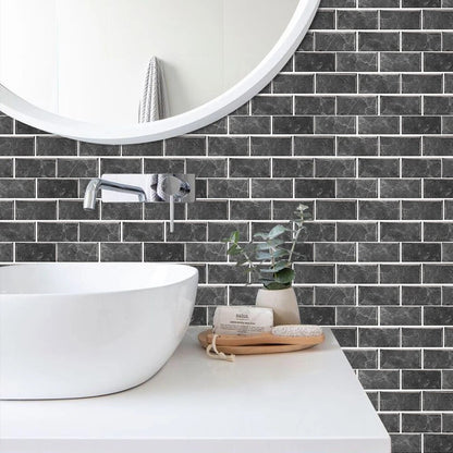 Anyhouz Wallpaper Cream 18 Pcs Waterproof Self Adhesive Removable 3D DIY Modern Marble Tile Wall Sticker Home Decor-Wallpaper-PEROZ Accessories