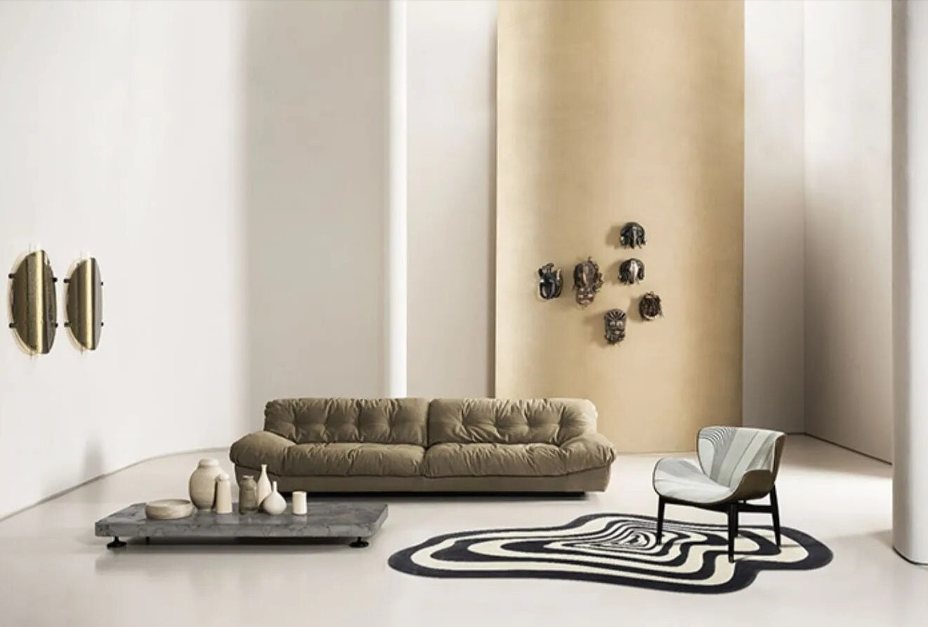 Anyhouz Carpet Green 80x120cm Creative Living Room Striped Home Decoration Bedroom Rug Fluffy Plush Mat-Carpets-PEROZ Accessories
