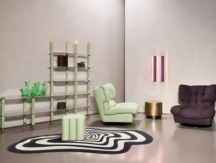 Anyhouz Carpet Light Green 50x80cm Creative Living Room Striped Home Decoration Bedroom Rug Fluffy Plush Mat-Carpets-PEROZ Accessories