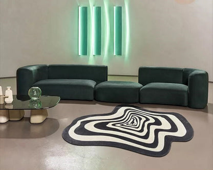 Anyhouz Carpet Green 80x120cm Creative Living Room Striped Home Decoration Bedroom Rug Fluffy Plush Mat-Carpets-PEROZ Accessories
