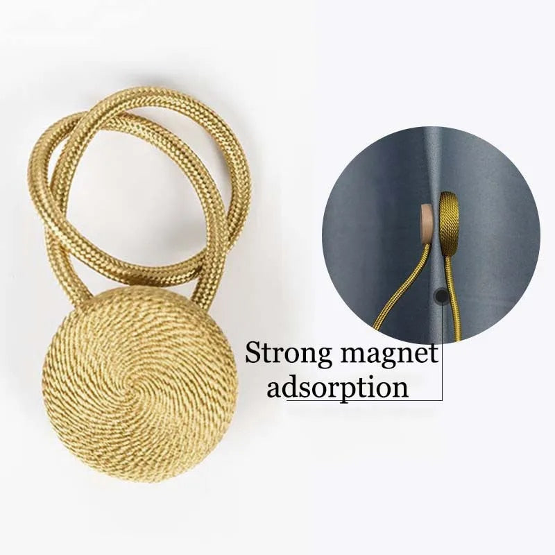 Anyhouz Curtain Tie Dark Gold Magnetic Curtain Tieback Home Decorative Curtains Buckle Rope Strap Magnet Cilp-Curtain Tie-PEROZ Accessories
