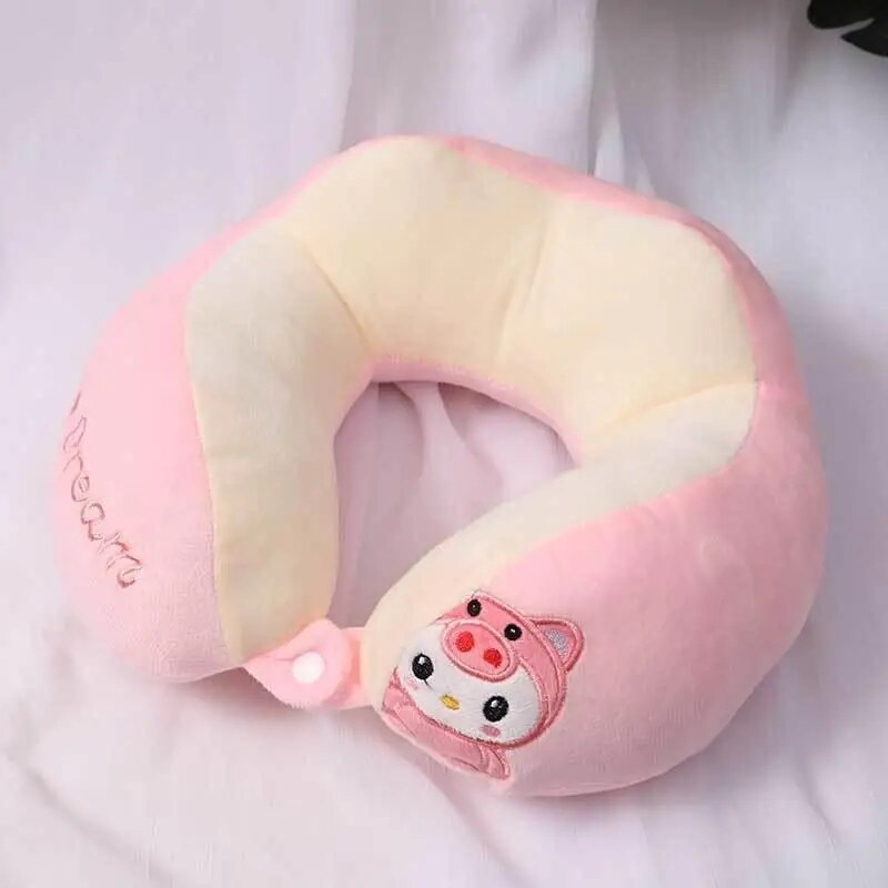 Anypack Neck Pillow Pink Cartoon Cute U-Shaped Comfortable Sleep Headrest-Neck Pillow-PEROZ Accessories