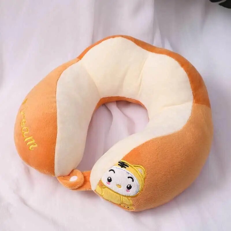 Anypack Neck Pillow Orange Cartoon Cute U-Shaped Comfortable Sleep Headrest-Neck Pillow-PEROZ Accessories