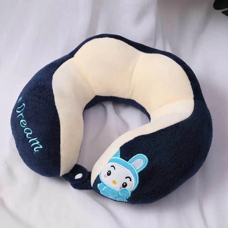 Anypack Neck Pillow Navy Blue Cartoon Cute U-Shaped Comfortable Sleep Headrest-Neck Pillow-PEROZ Accessories