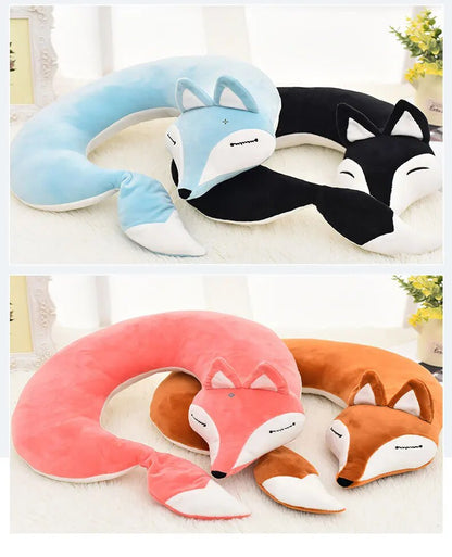 Anypack Neck Pillow Brown Fox Creative Cartoon U-Shaped Cute Comfortable Sleep Headrest-Neck Pillow-PEROZ Accessories
