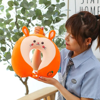 Anypack Neck Pillow Frog Cartoon Memory Cotton U-shaped Soft Fluffy Comfortable Sleep Headrest-Neck Pillow-PEROZ Accessories