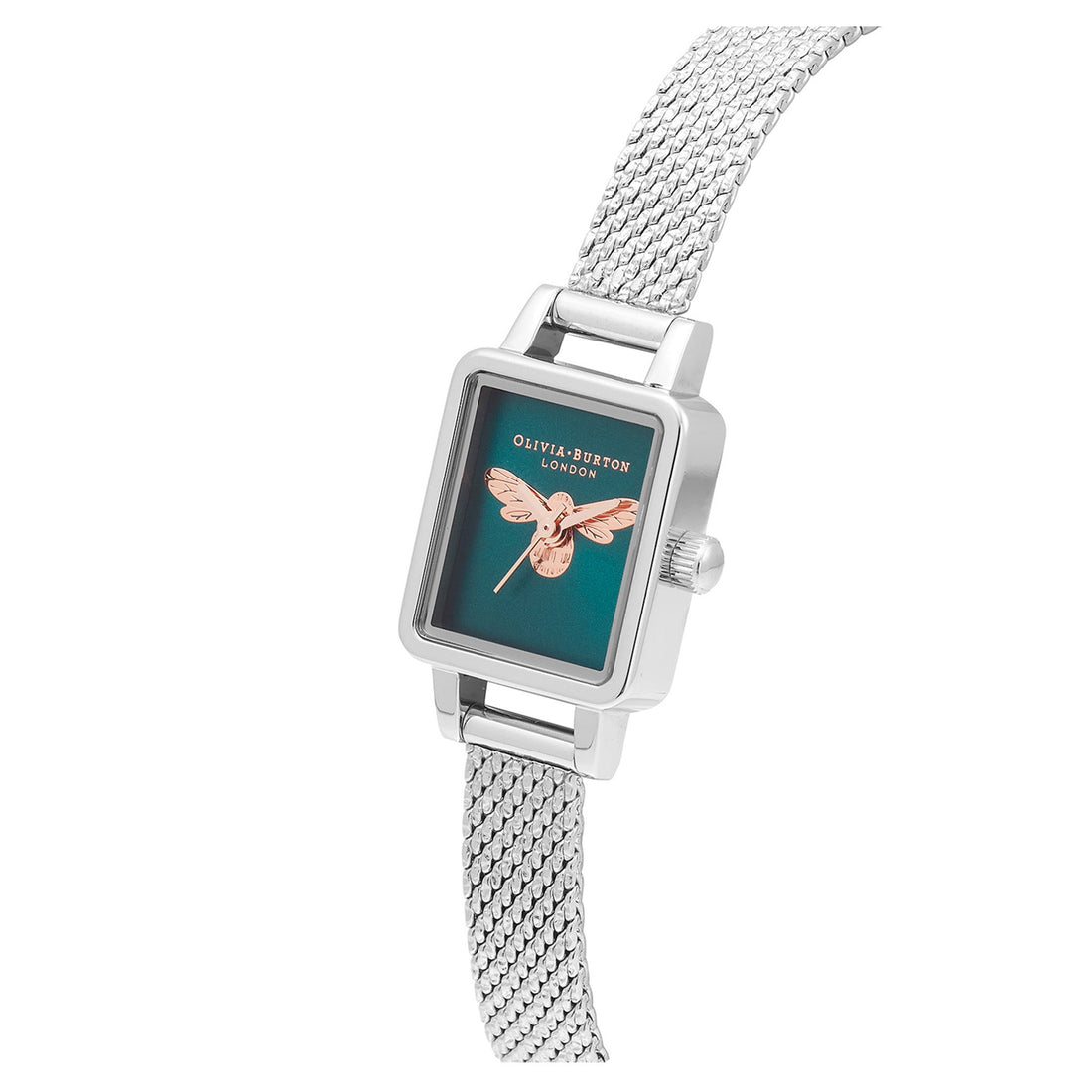 Olivia Burton Stainless Steel Navy Sunray &amp; Bee Dial Ladies Watch - OB16FB27-Quartz Watches-PEROZ Accessories