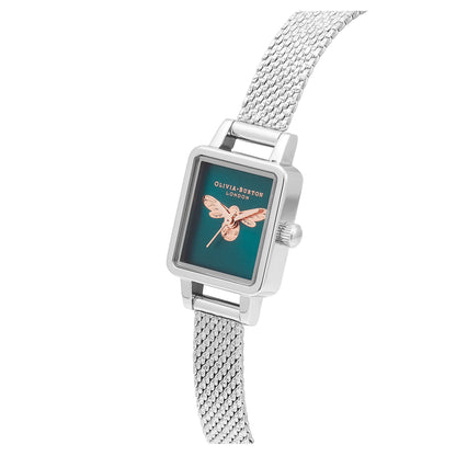 Olivia Burton Stainless Steel Navy Sunray &amp; Bee Dial Ladies Watch - OB16FB27-Quartz Watches-PEROZ Accessories