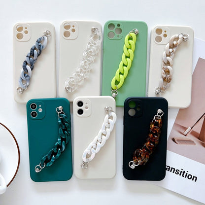 Anymob iPhone Phone Case Lime Green Wrist Chain Strap Soft Silicone Mobile Cover iPhone 13 12 11 Pro Max Mini XR XS 7 8 6 6S Plus SE 2020 Compatible-Mobile Phone Cases-PEROZ Accessories