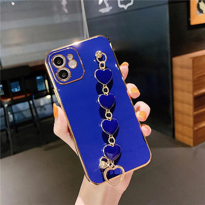 Anymob iPhone Case White Heart Bracelet Colorful Electroplating Silicone Mobile Cover iPhone 13 11 12 Pro Max X XR XS Max Compatible-Mobile Phone Cases-PEROZ Accessories